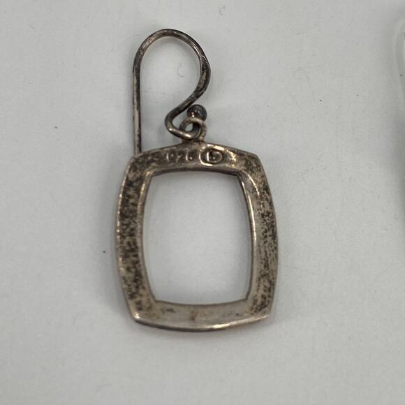 Square Sterling Silver square frame earrings - Picture 3 of 4